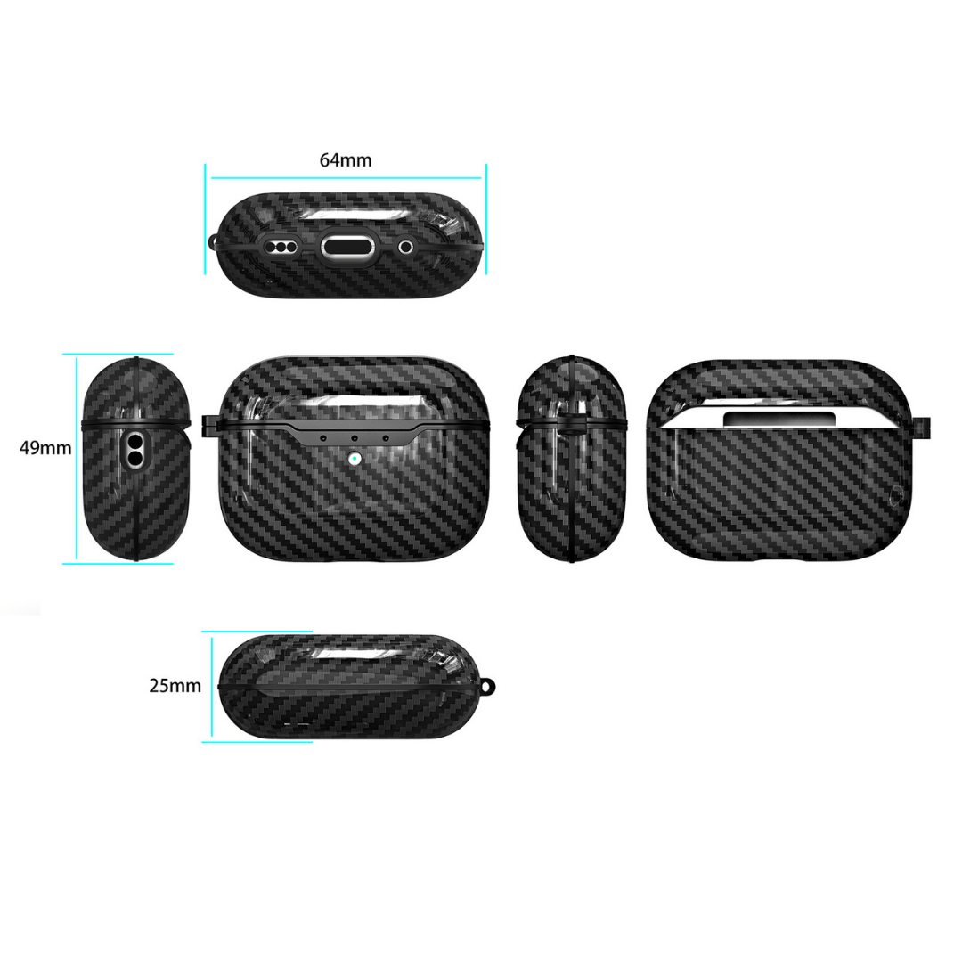 AirTagVault Switch Cover For Airpods Pro 2 Case TPU PC Protective Cover For Apple AirPods 3 2 Case Earphone Accessories Carbon fiber Pattern